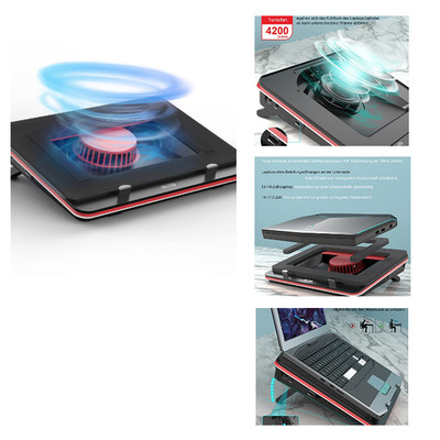 Laptop Kühlung Pad mit Turbo-Fan 4200 RPM für 13-17,3 Zoll Silber IETS GT500