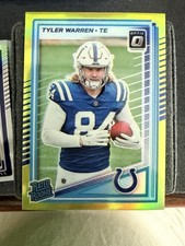 Panini Donruss Optic 2025 Tyler Warren YELLOW NEON Rated Rookie  /15 Colts #234