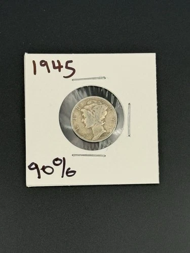 1945 Mercury Dime 10c Silver Uncirculated 10 Cents US Type Coin 90% Silver - B