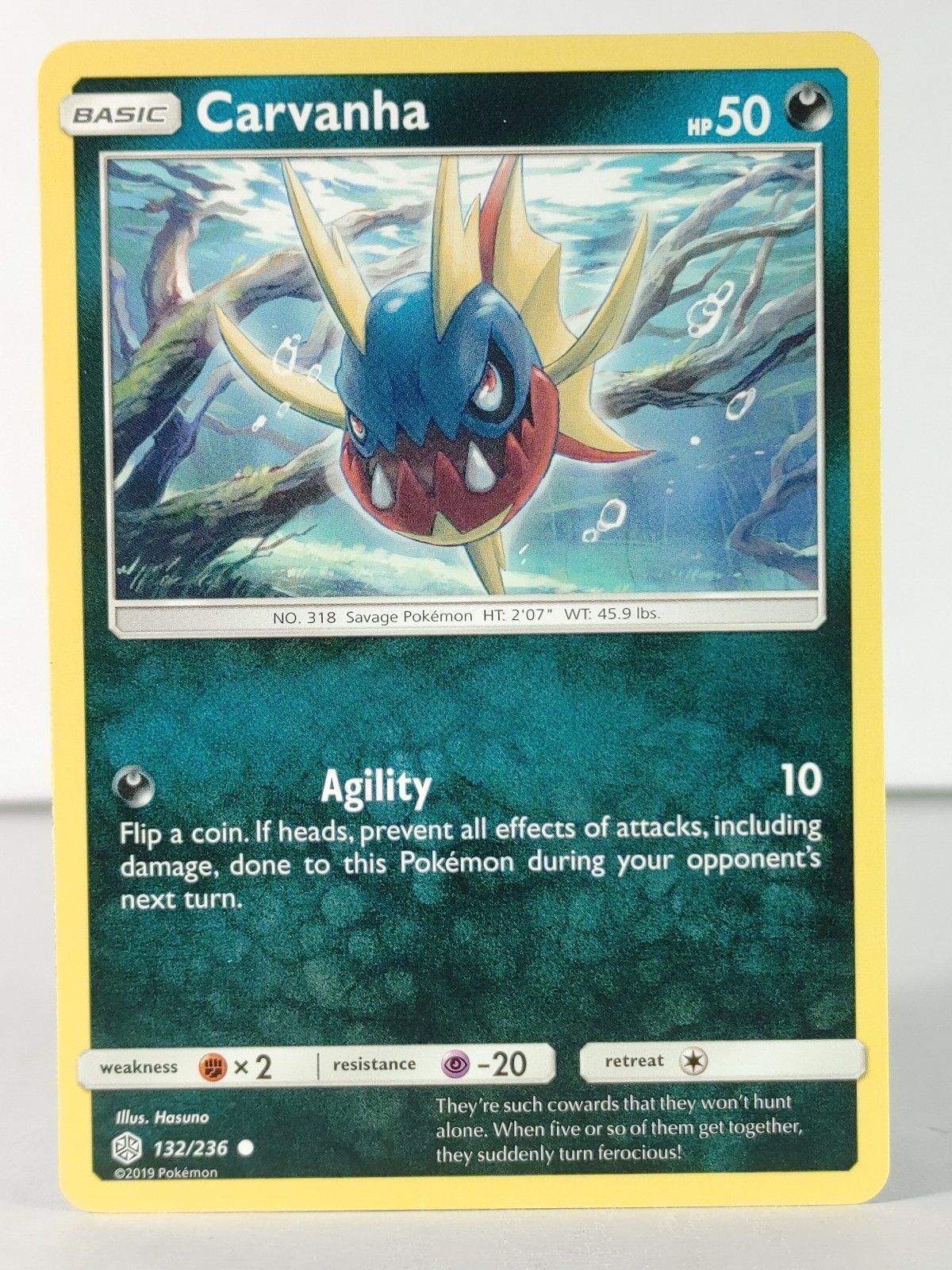 Carvanha - SM: Cosmic Eclipse #132 - POKEMON - NM -singles
