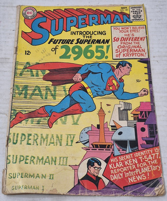 Superman #181 Dec December Vintage Comic Book LOW GRADE Reading Copy