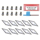 10pcs For Wood Turning Tool Inserts 10x30mm Carbide with Screws for DIY Use