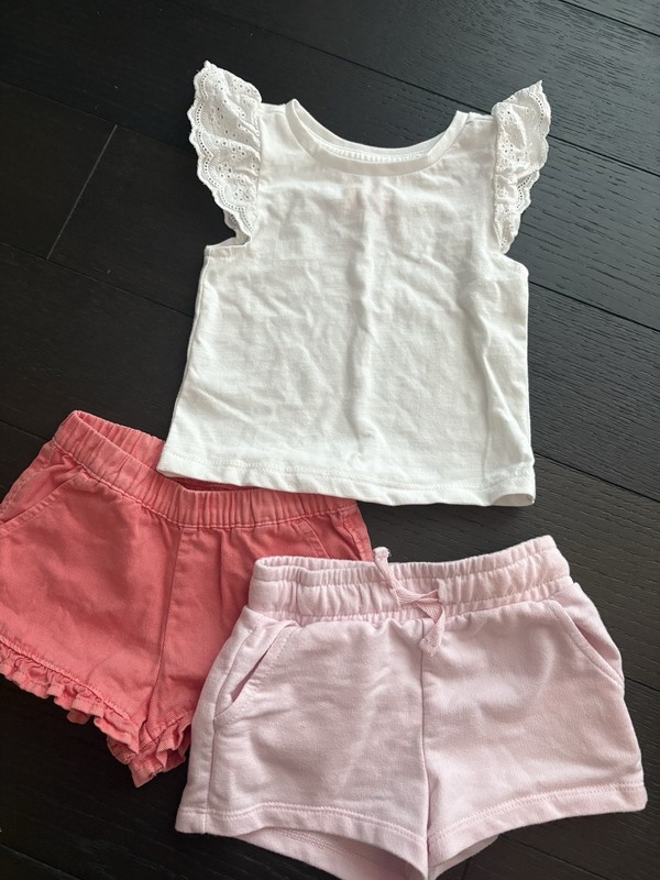 Cat & Jack 12 To 18m Baby Girl Toddler Bundle Lot of 3 Pieces Shorts Tops