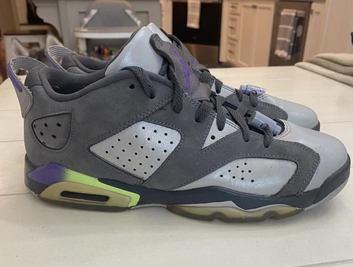 Sneakers Air Jordan 6 Retro Low Youth 768878 008 grigio lupo verde fantasma taglia 7 anni