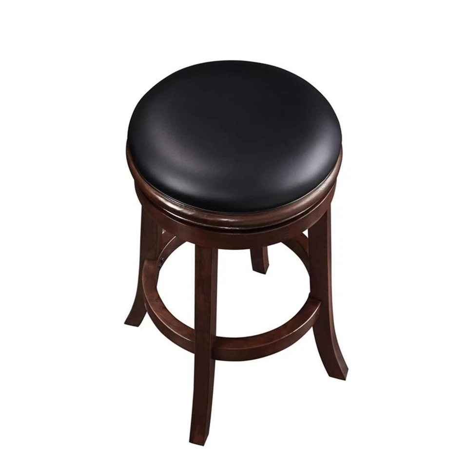 Boraam Wood Backless Swivel Bar Height Stool in Cappuccino Finish - Image 4 of 4