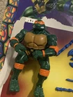 Vintage 1996 TMNT Coil Force Mighty Mech Michaelangelo Mike 5” Figure Turtles