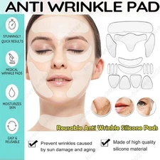 16PCS Reusable Silicone Anti Wrinkle Sticker Face Forehead Neck Eye Pads Patch