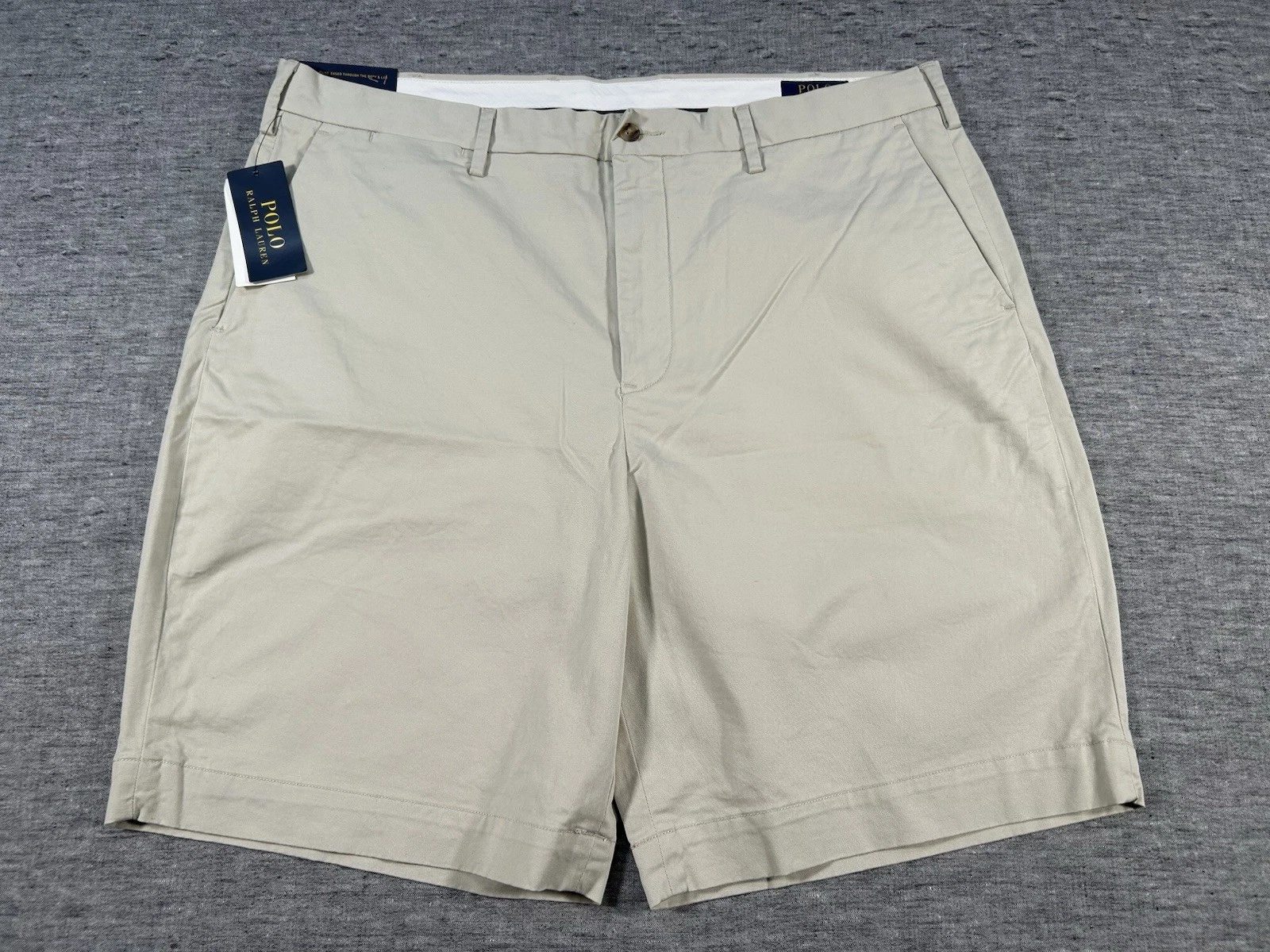 Polo Ralph Lauren Shorts Mens 36 9" Stretch Classic Fit Beige Chino Preppy