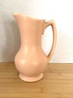 McCoy Pottery Pitcher Vase 8” Vintage Farmhouse Peach Pink Garden Club #335