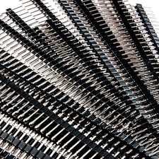 50pc 40-Pin Male Header 0.1" (2.54mm); Tin Square Breadboard Headers Strip USA