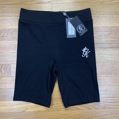 NWT Gym King Ribbed Cycle Bike Shorts Black Size 10 Embroidered