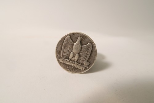 Old Ring with Coin Silver FF09 Old Ring with Coin Silver Italy Ethiopia