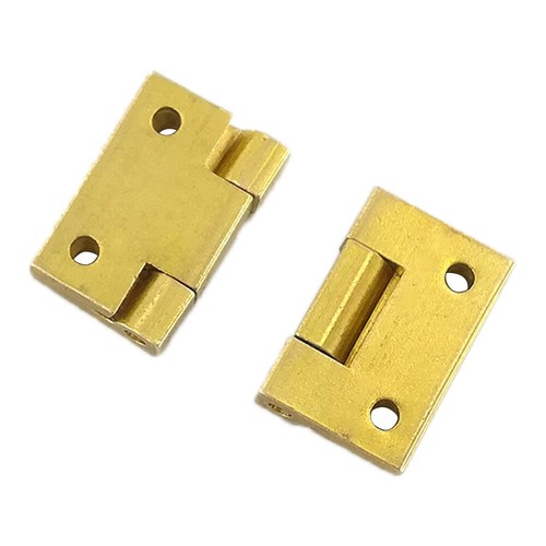 2x Solid Brass Hinges Mini Butt Hinge Positioning Case Cabinet Furnture Fittigns - Picture 1 of 9