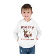 Merry Christmas Reindeer Toddler Unisex Christmas Hoodie Matching Family Sizes