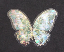 Bright Colorful Green Butterfly Transparent Sticker 2" x 2.5" S