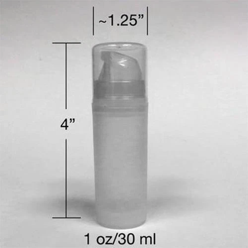 12 Empty Airless Pump Bottles 15ml 30ml 50ml 100ml 150ml Plastic Metal Free - Picture 3 of 4
