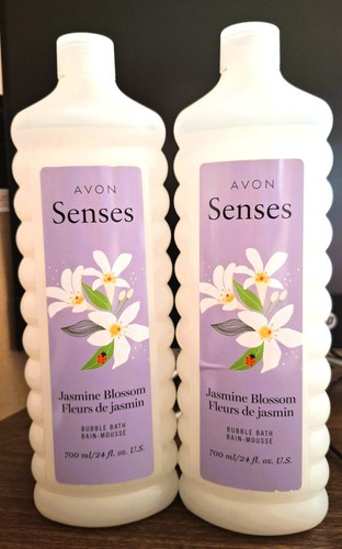2 Bottles Avon Senses Jasmine Blossom Bubble Bath, 24 oz. each, new/sealed