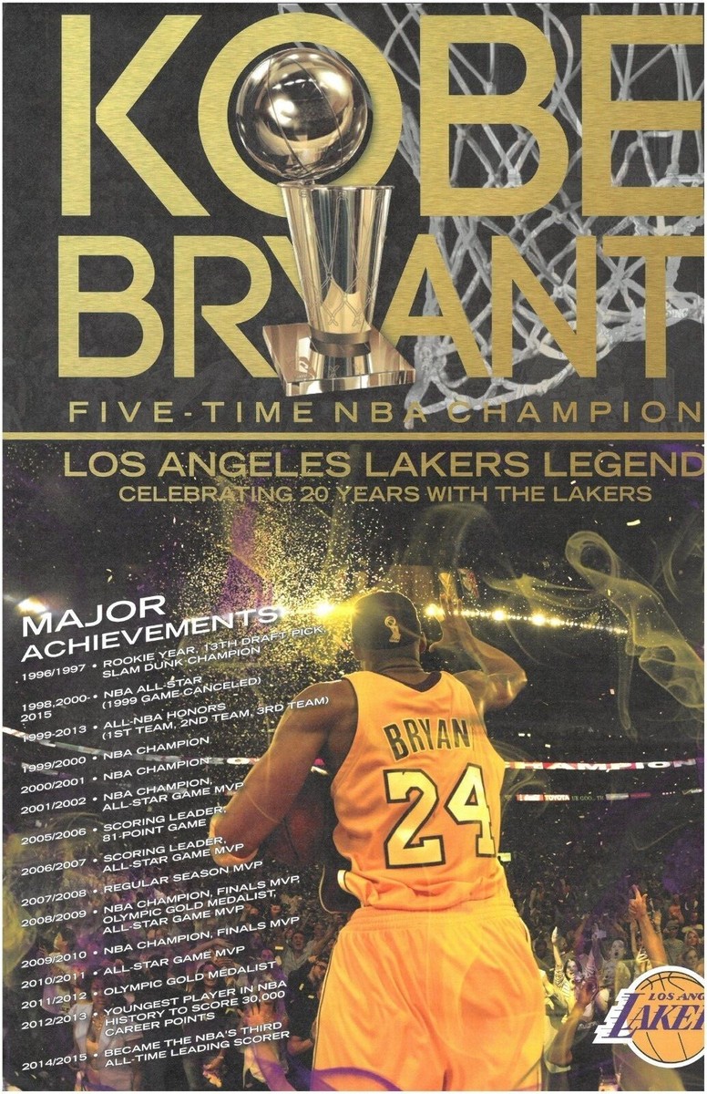 Kobe Bryant Poster w/ Vinyl Stickers Basketball Wall Art LA Lakers