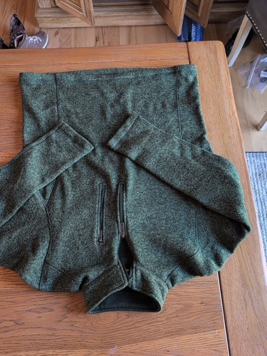 Suéter Grande Para Hombre Woolrich 1/4 Cremallera Verde Jaspeado Poliéster Semi Ajustado Suave - Imagen 4 de 5