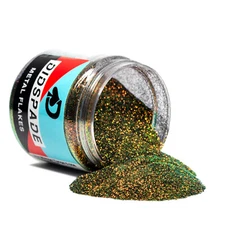4oz Mango Tango 0.008 Orange Gold Green Shift Metal Flake - Solvent Resistant