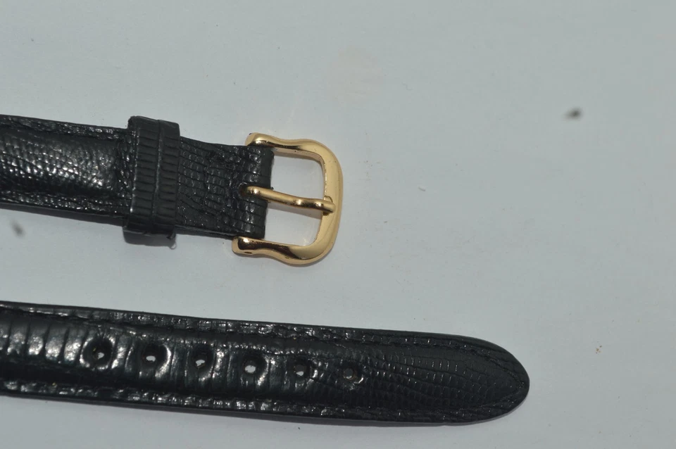 Correa Original SEIKO 12mm Cuero Lagarto Negro Muestra de Vendedor Nuevo-Antiguo Stock Foto 2 de 4