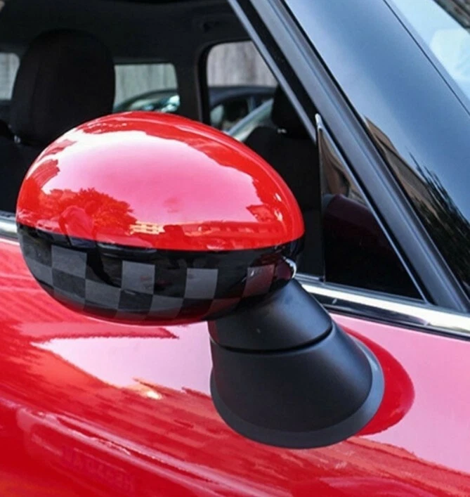 Wing Mirror Cover Caps JCW design. For MINI R55 R56 R57 R58 R60 R61 Powerfold.UK
