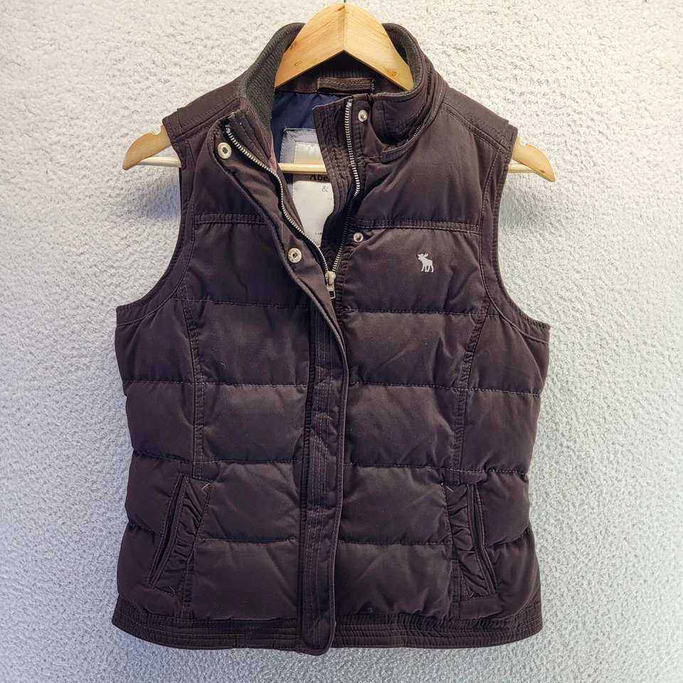 Chaleco Abercrombie Fitch Niñas Grande Plumón de Ganso Puffer Alce Retro Y2K Preppy Foto 3 de 4