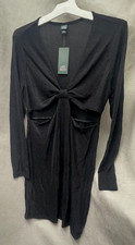 Wild Fable Sz XL Cutout Metallic Black Bodycon Sheath Dress Sweetheart Neck