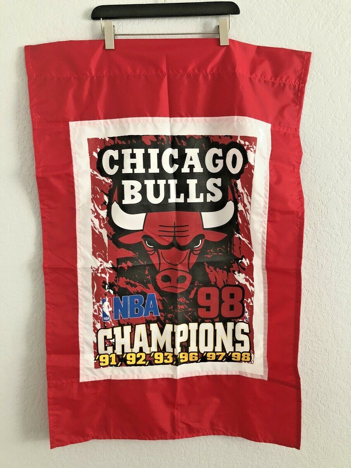 1998 Chicago Bulls 6-Time (91, 92, 93, 96, 97, 98) NBA Champions Banner Flag  | eBay
