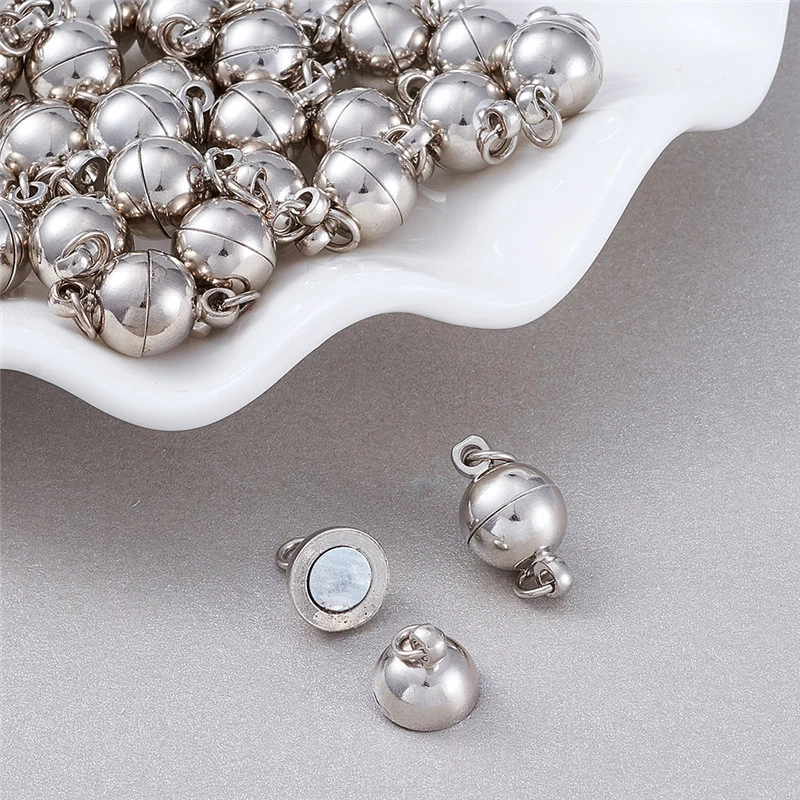 50 juegos de cierres magnéticos de latón platino sin níquel 14x8 mm anillo de salto: 4x0,7 mm Foto 4 de 4