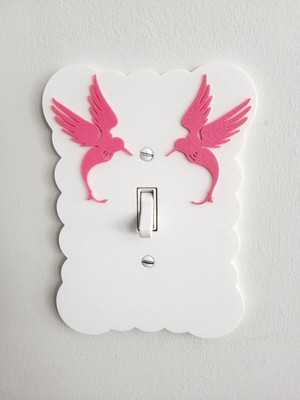 Cloudy Light Switch Cover with Birds, Baby Shower Gift, Kids Room Girls Baby