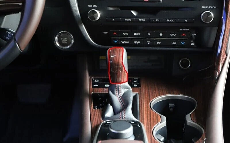 Para Lexus RX350 450h 2016-2020 Consola de grano de madera Perilla de cambio de marchas Cubierta Borde 1 pieza Foto 2 de 4