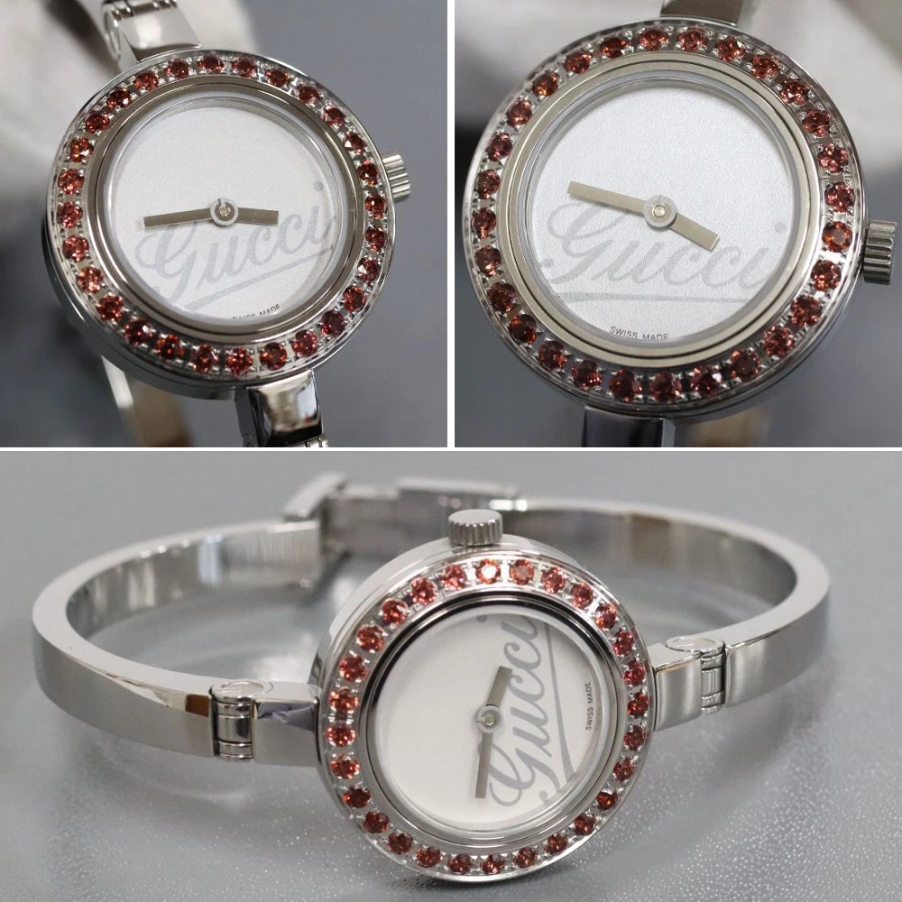 Montre pour femme GUCCI série 105 cadran blanc bracelet quartz avec BOITE YA105534