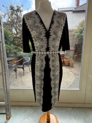 Catherine Deane stunning elegant cocktail dress 12 full  back zip now only £79