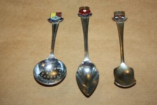 3 Vintage Silver Coloured Metal Spoons - Felixstowe, Shanklin, Isle of Wight