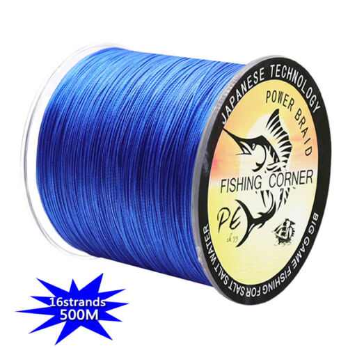 PE Braid Line 500M 16 Strands Braided Fishing Line Multicolor Super Power Thread - Picture 1 of 17