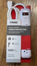 Surge Protector NEW - 6-Outlet PRIME Wire  Cable - extra long 8-ft cord