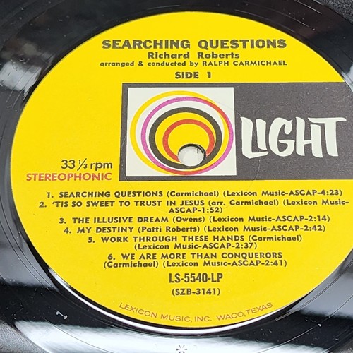 Vinyl LP Record 33 Searching Questions Richard Roberts Religious Church Faith - Picture 6 of 7