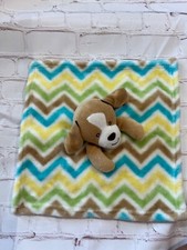 Little Miracles Baby Lovey Brown Puppy Chevron Yellow Green Costco