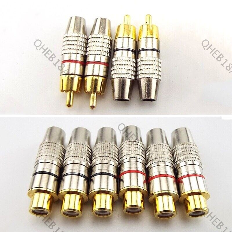RCA male Female Plug Connector Audio Adapter Convertor for Coaxial Cable 25H
