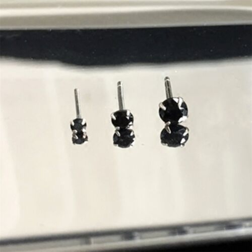 Sterlingsilber 2mm 3mm 4mm Klar Schwarz Rund 4 Klaue Cz Ohrstecker Set - Bild 10 von 27