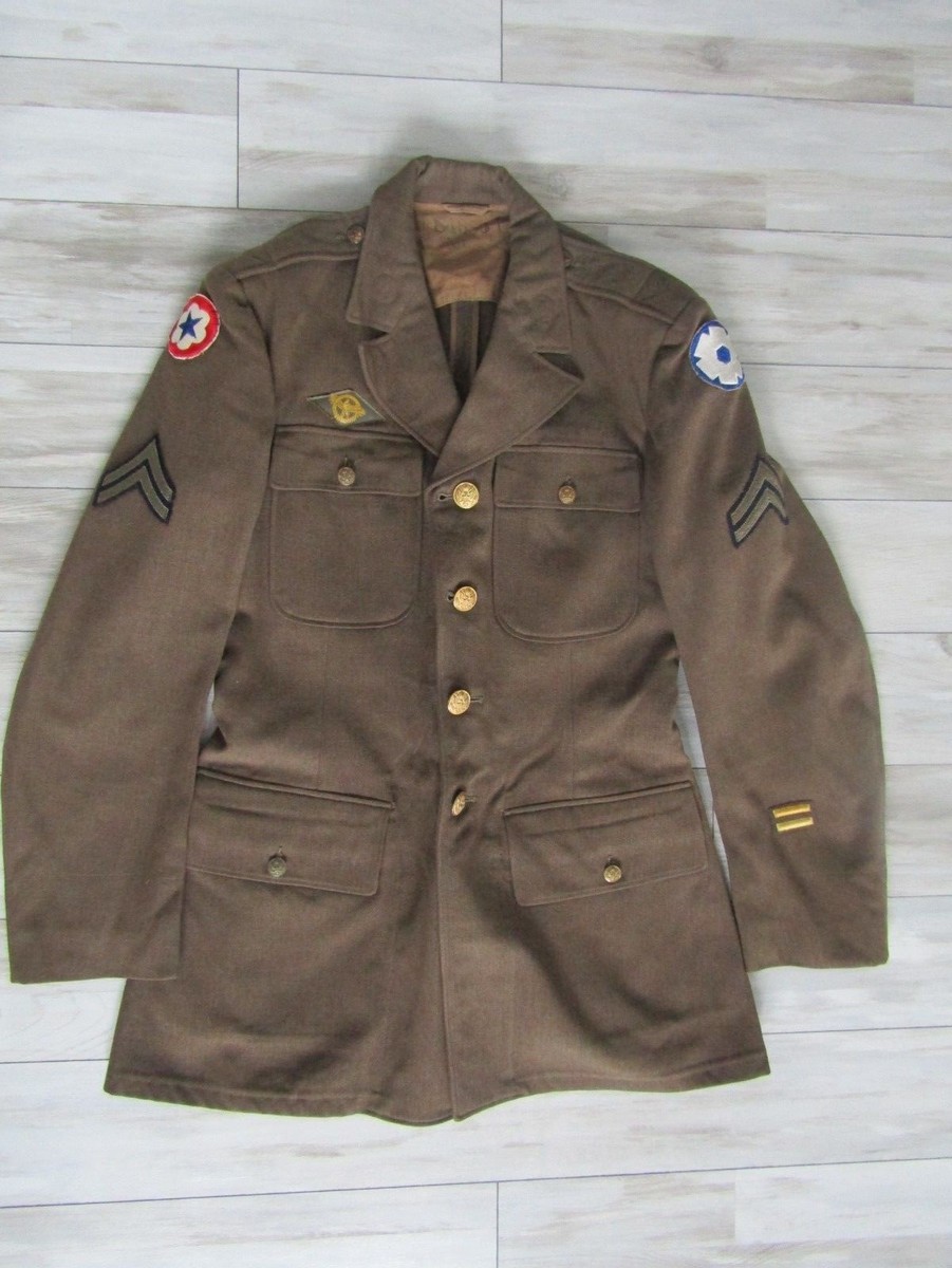 Vintage 1947 US Army Green Wool Serge Dress Uniform Jacket w