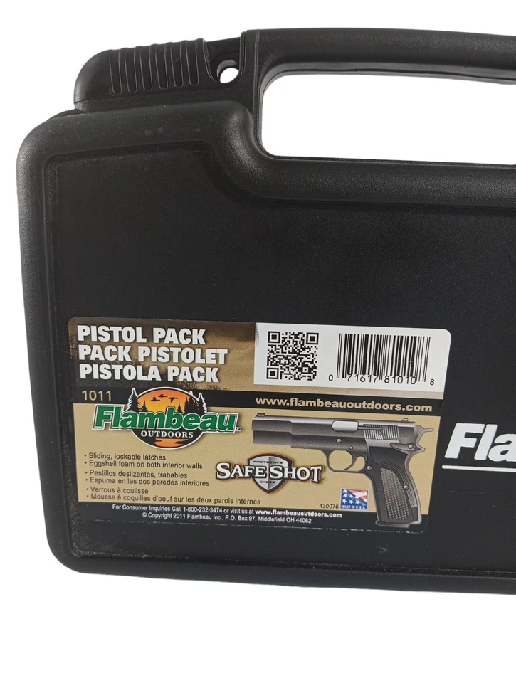 Flambeau Outdoors Safe Shot Hard Gun Case 10" Pistol Foam Protected #1011 USA - Image 4 of 4