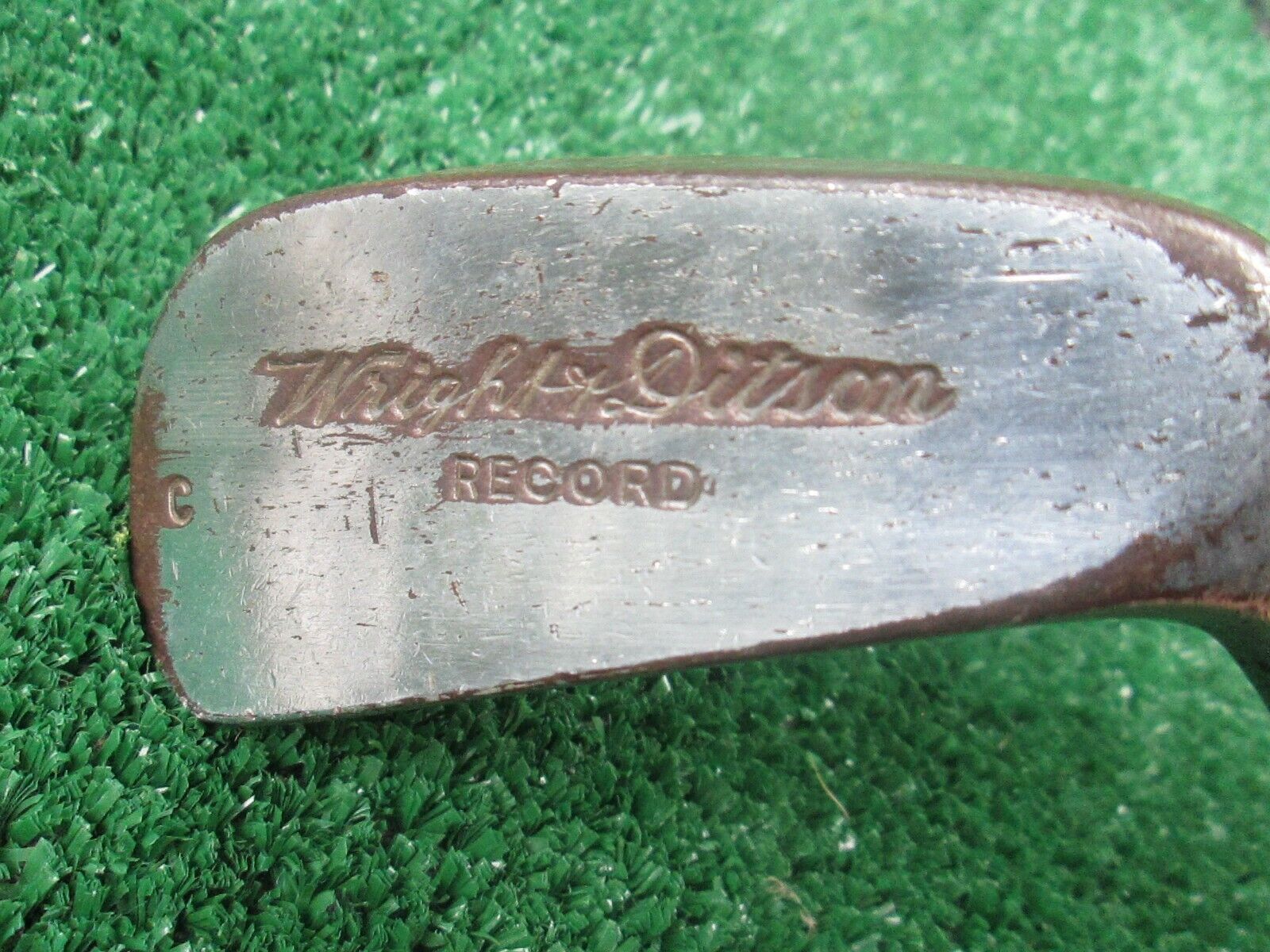 Golf Wright & Ditson Record Vintage 4 Iron Golf Club Face, Sole and Name Rusty  