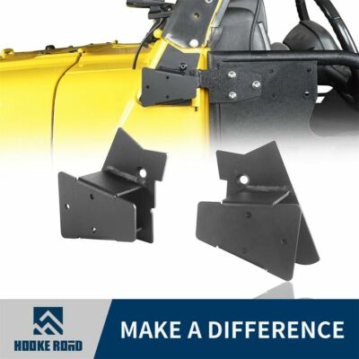 Factory Door Mirror Mounting Brackets Matte Black for Jeep Wrangler TJ 1997-2006