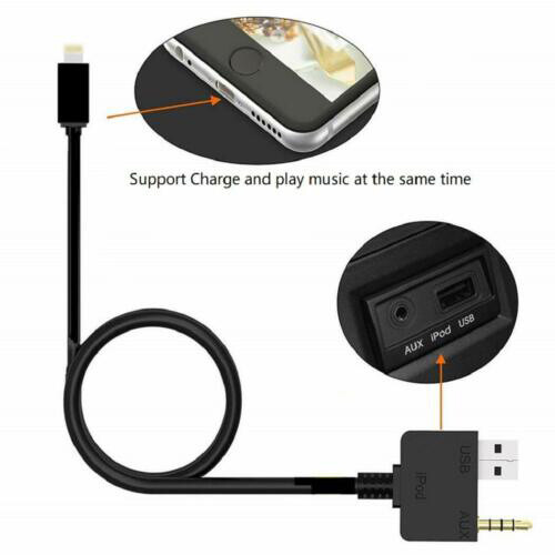 Kia Hyundai AUX USB Cable Music Charging Adapte For iPhone
