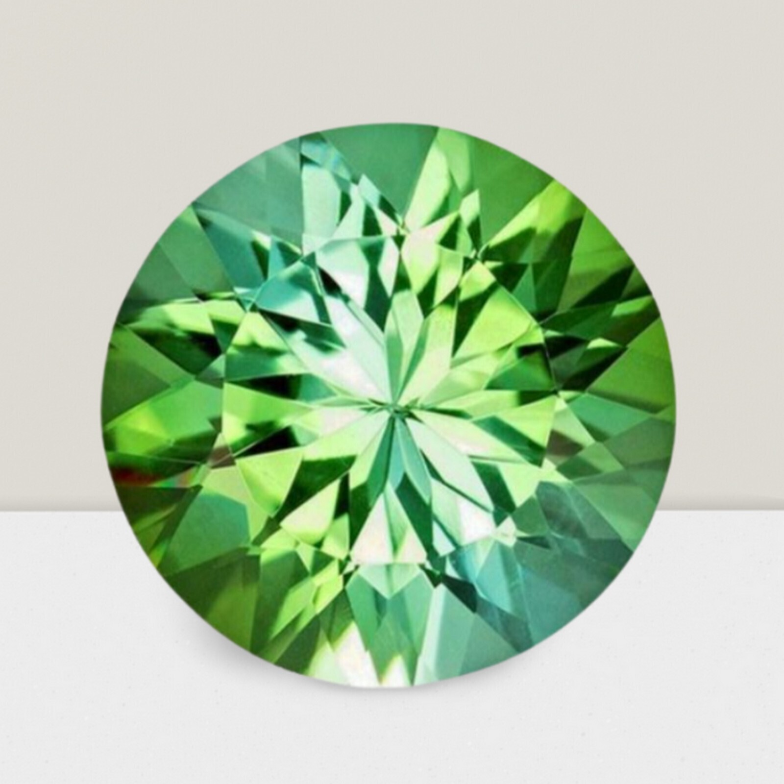 Green Tourmaline Round Cut Gemstone 2 Cts - 9 mm AAA+ Loose Gem
