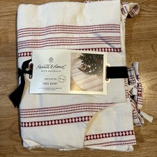 Woven Jacquard Stripes Christmas Tree Skirt Red/White - Hearth Hand Magnolia
