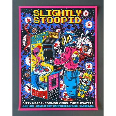 *RARE* Slightly Stoopid Concert Poster S/N AP x/11 Gilford, NH 2024 Dr. Juanpa