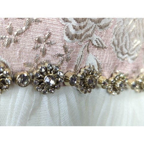 American Princess Embroidered Floral Dress Girls 10 layered skirt rhinestone wai - Picture 7 of 13